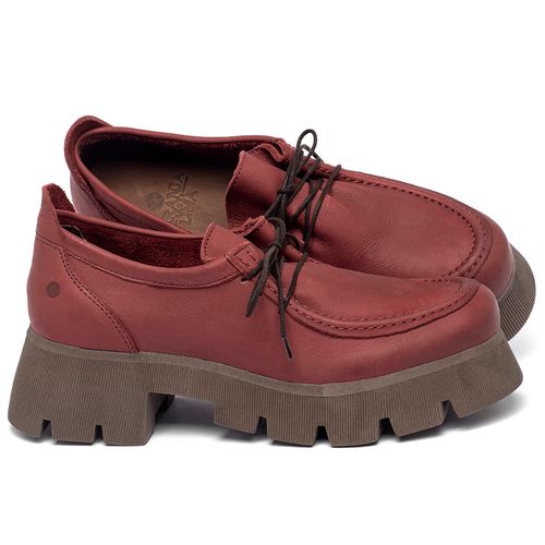 Mocassim Salto de 5 cm em Couro Vermelho - Codigo - 152025