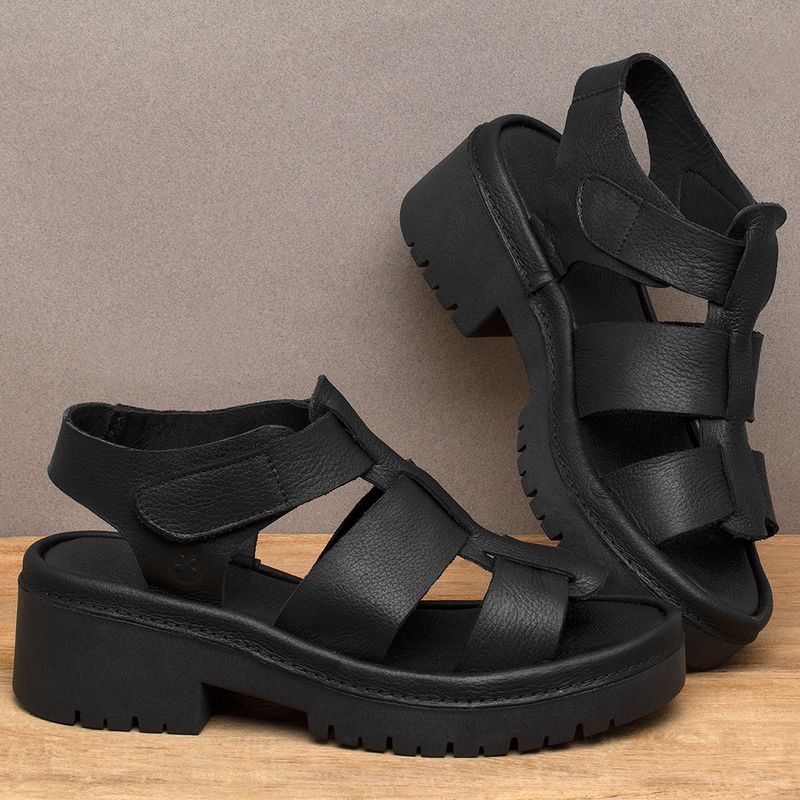 Laranja_Lima_Shoes_Sapatos_Femininos__-Sandalia---Boho-Salto-de-2-cm-em-Couro-Preto---Codigo---153014_3