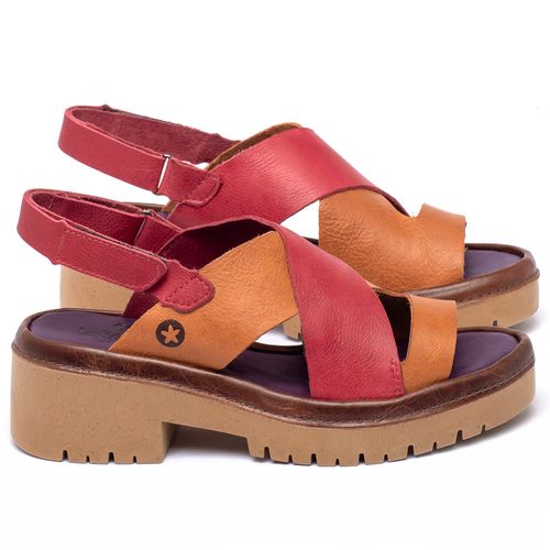 Sandália   Boho Salto de 5 cm em Couro Bicolor - Codigo - 153047
