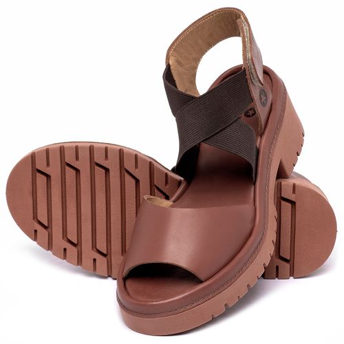 Sandália   Boho Salto de 5 cm em Couro Terracota - Codigo - 153058