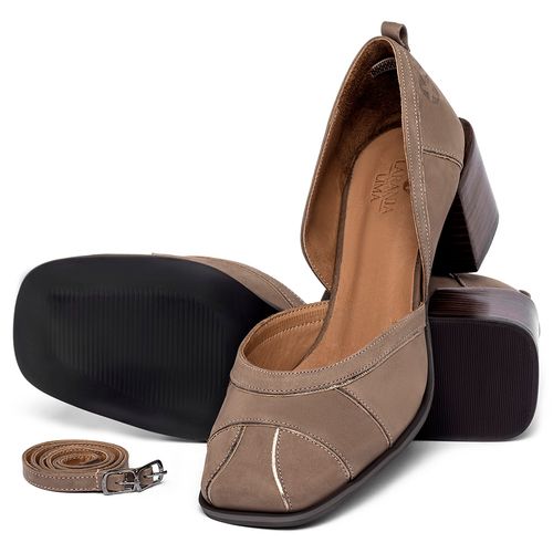 Scarpin   Bico Quadrado Salto de 5 cm em Couro Fendi - Codigo - 157038