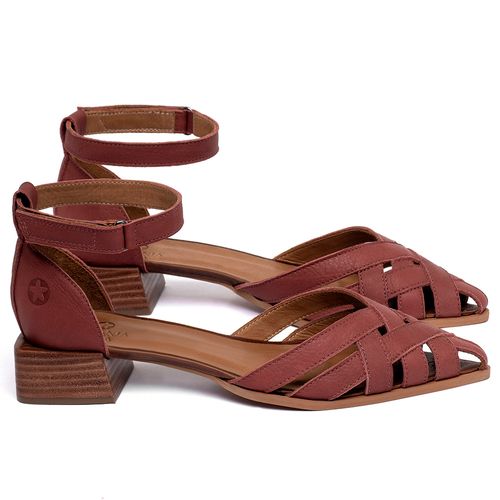 Scarpin   Bico Fino Salto de 3 cm em Couro Vermelho - Codigo - 3938