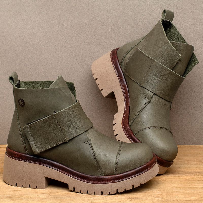 Laranja_Lima_Shoes_Sapatos_Femininos__-Bota---Cano-Curto-Salto-de-4-cm-em-Couro-Musgo---Codigo---153026_3