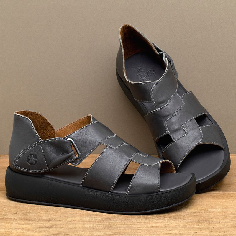 Laranja_Lima_Shoes_Sapatos_Femininos__-Sandalia---Boho-Salto-de-4-cm-em-Couro-Cinza---Codigo---3915_3