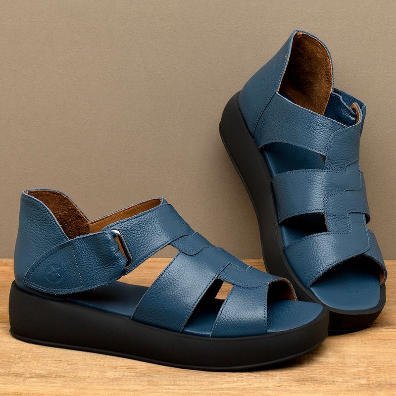 Laranja_Lima_Shoes_Sapatos_Femininos__-Sandalia---Boho-Salto-de-4-cm-em-Couro-Azul---Codigo---3915_3