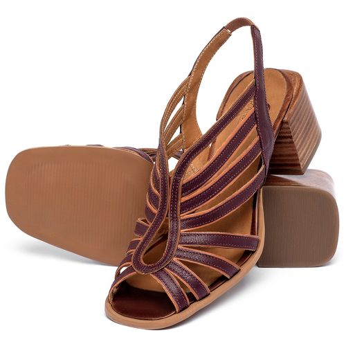 Sandália   Laranja Lima Shoes Classic Salto de 5 cm em Couro Roxo - Codigo - 3836