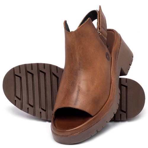 Sandália   Boho Salto de 5 cm em Couro Marrom - Codigo - 153034