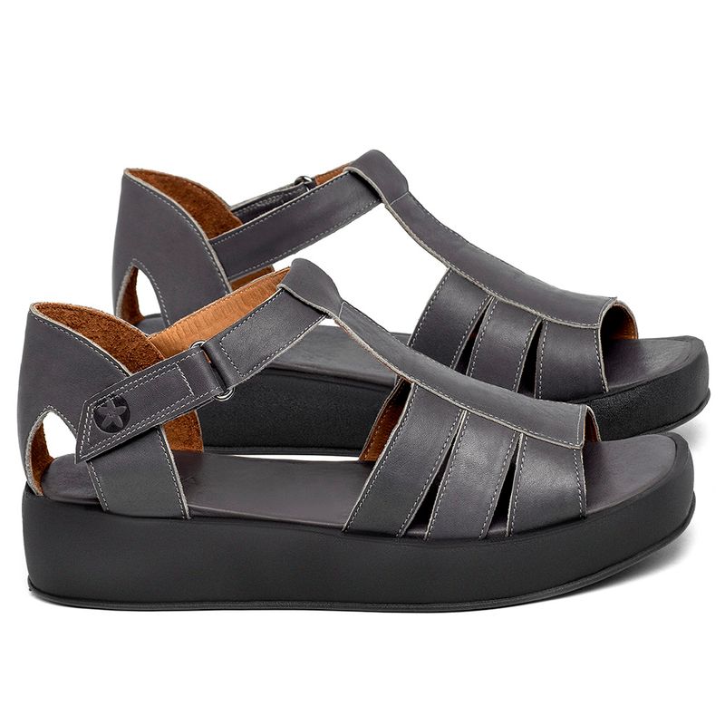 Laranja_Lima_Shoes_Sapatos_Femininos__-Sandalia---Boho-Salto-de-1-cm-em-Couro-Cinza---Codigo---3918_1