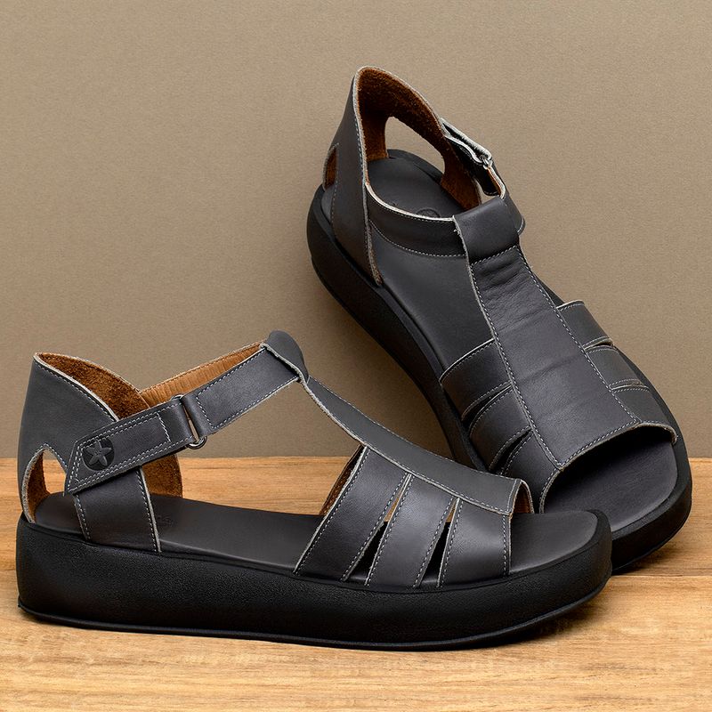 Laranja_Lima_Shoes_Sapatos_Femininos__-Sandalia---Boho-Salto-de-1-cm-em-Couro-Cinza---Codigo---3918_3