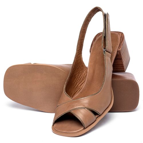 Sandália   Laranja Lima Shoes Classic Salto de 5 cm em Couro Marrom - Codigo - 3872