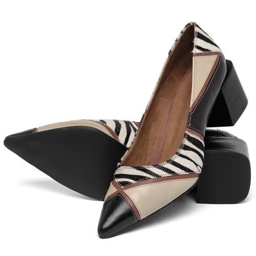 Scarpin   Bico Fino Salto de 5 cm em Couro Animal Print - Codigo - 3840