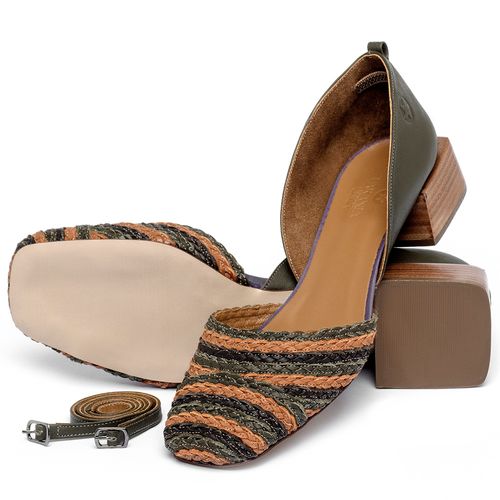 Scarpin   Bico Quadrado Salto de 3 cm em Couro Colorido - Codigo - 3868