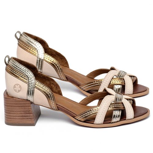 Sandália   Laranja Lima Shoes Classic Salto de 5 cm em Couro Nude - Codigo - 3871