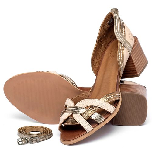 Sandália   Laranja Lima Shoes Classic Salto de 5 cm em Couro Nude - Codigo - 3871