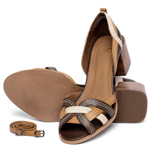 Sandália   Laranja Lima Shoes Classic Salto de 5 cm em Couro Colorido - Codigo - 3871