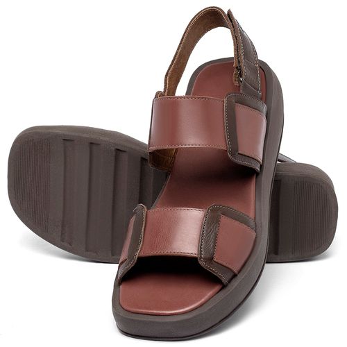 Sandália   Boho Salto de 4 cm em Couro Terracota - Codigo - 3916