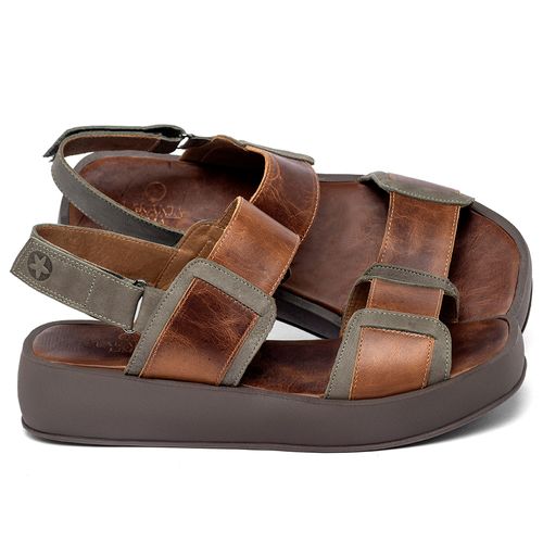 Sandália   Boho Salto de 4 cm em Couro Marrom - Codigo - 3916