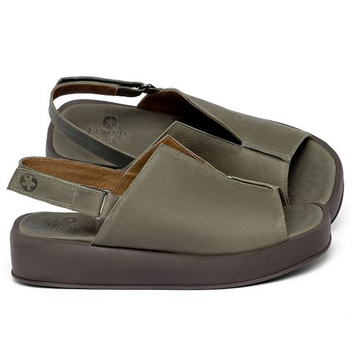Sandália   Boho Salto de 4 cm em Couro Musgo - Codigo - 3917