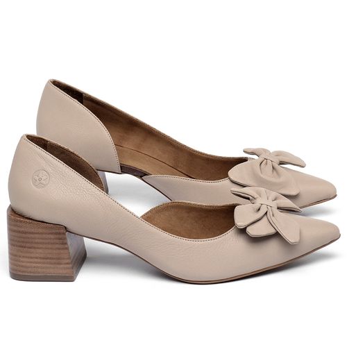 Scarpin   Bico Fino Salto de 5 cm em Couro Nude - Codigo - 3942
