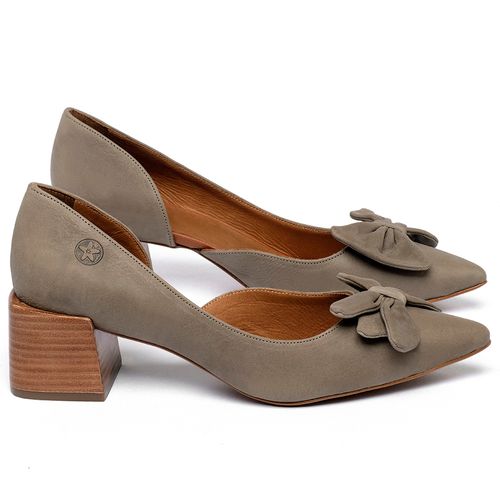 Scarpin   Bico Fino Salto de 5 cm em Couro Cinza - Codigo - 3942