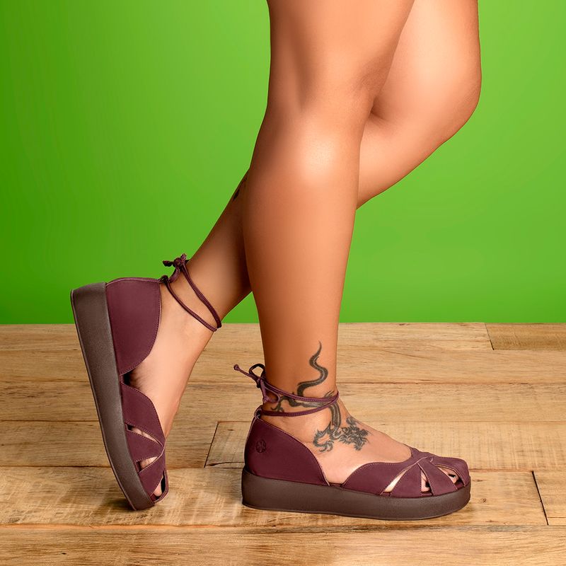 Laranja_Lima_Shoes_Sapatos_Femininos__-Sandalia---Boho-Salto-de-4-cm-em-Couro-Vinho---Codigo---3972_8