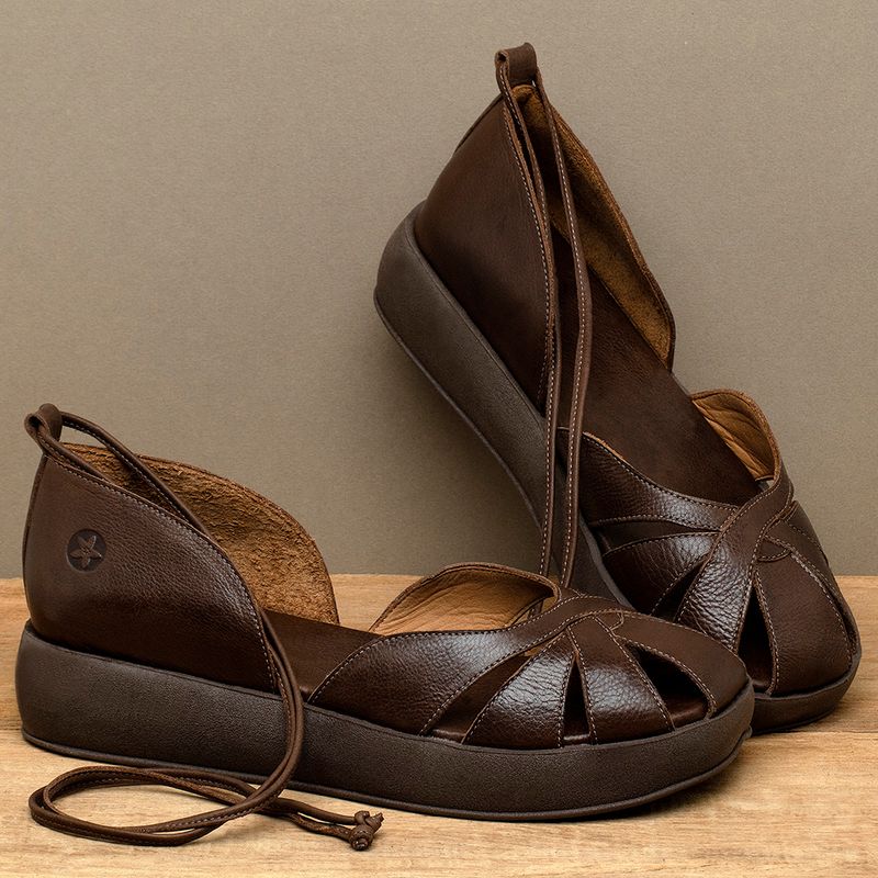 Laranja_Lima_Shoes_Sapatos_Femininos__-Sandalia---Boho-Salto-de-4-cm-em-Couro-Cafe---Codigo---3972_3
