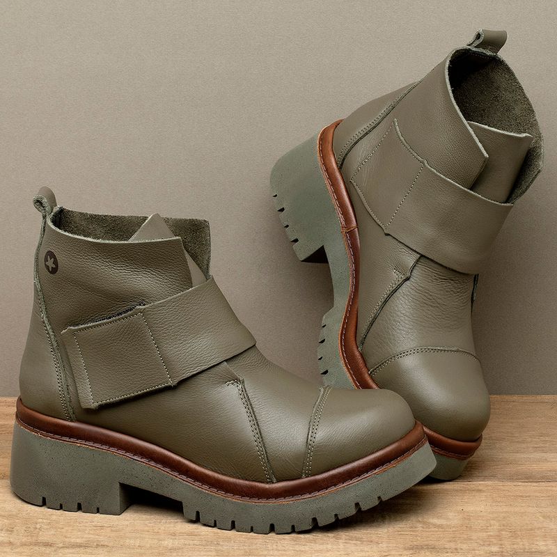Laranja_Lima_Shoes_Sapatos_Femininos__-Bota---Cano-Curto-Salto-de-4-cm-em-Couro-Musgo---Codigo---153026_3