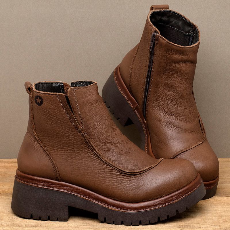Laranja_Lima_Shoes_Sapatos_Femininos__-Bota---Cano-Curto-Salto-de-4-cm-em-Couro-Marrom---Codigo---153052_3