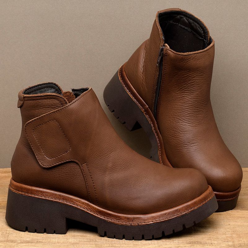 Laranja_Lima_Shoes_Sapatos_Femininos__-Bota---Cano-Curto-Salto-de-4-cm-em-Couro-Marrom---Codigo---153055_3