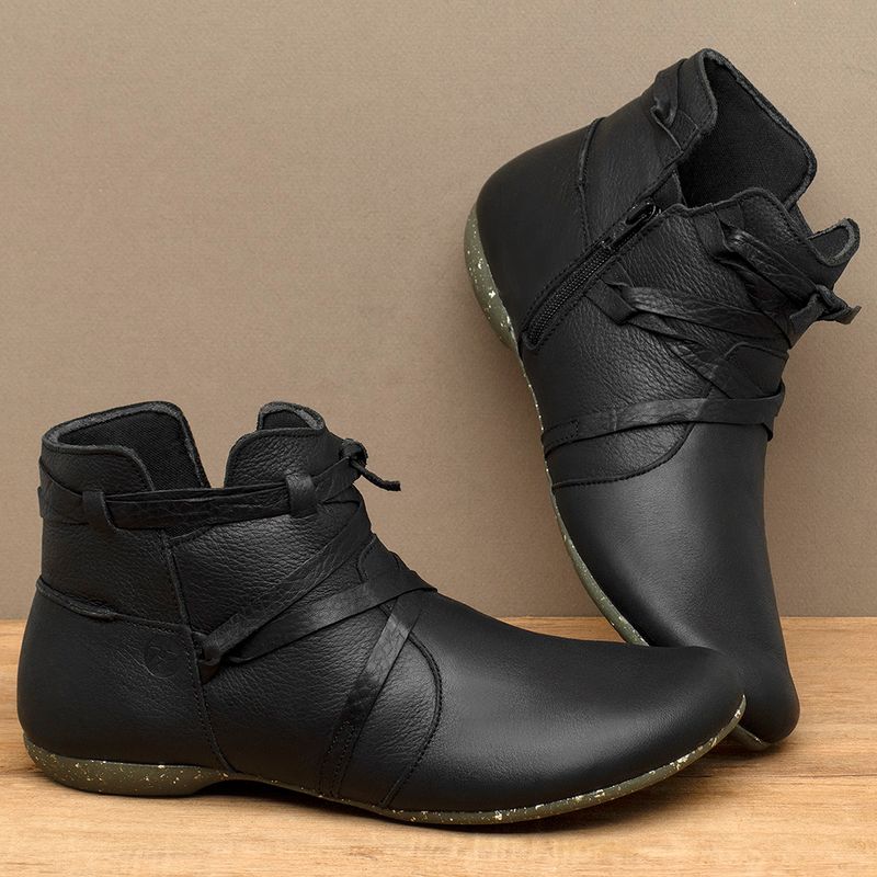 Laranja_Lima_Shoes_Sapatos_Femininos__-Flat---Boot-em-Couro-Preto---Codigo---148022_3