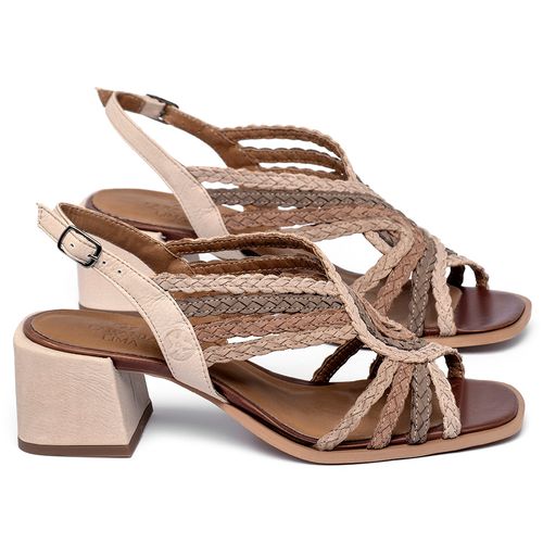 Sandália   Laranja Lima Shoes Classic Salto de 5 cm em Couro Nude - Codigo - 157016
