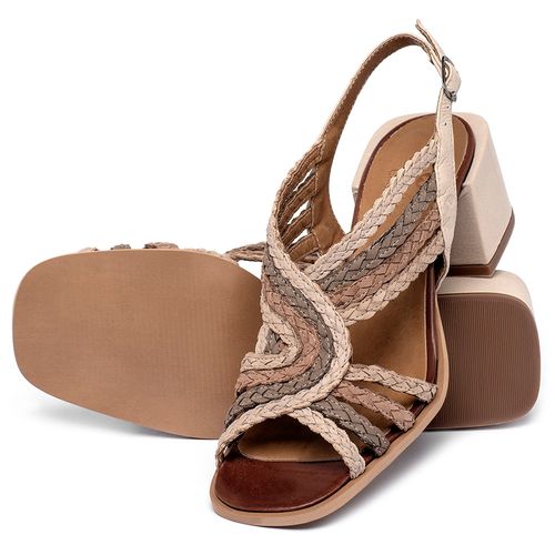 Sandália   Laranja Lima Shoes Classic Salto de 5 cm em Couro Nude - Codigo - 157016