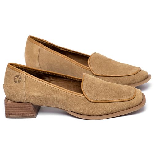 Mocassim Salto de 3 cm em Couro Amarelo - Codigo - 157055