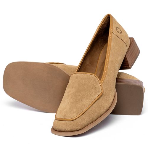 Mocassim Salto de 3 cm em Couro Amarelo - Codigo - 157055