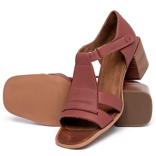 Sandália   Laranja Lima Shoes Classic Salto de 5 cm em Couro Vermelho - Codigo - 3897