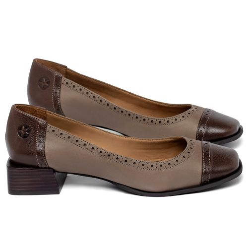 Scarpin   Bico Quadrado Salto de 3 cm em Couro Café - Codigo - 157040