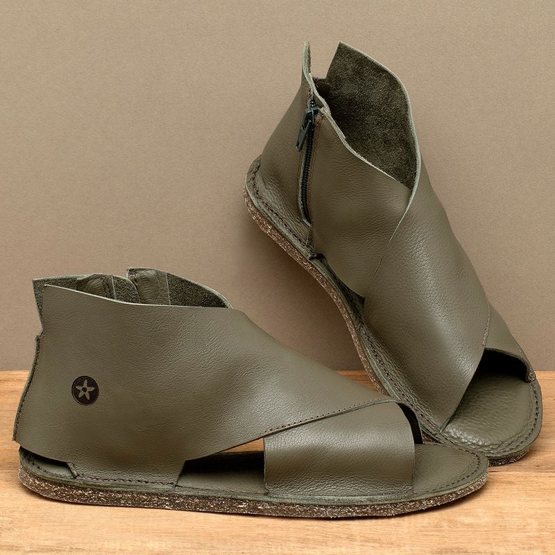 Laranja_Lima_Shoes_Sapatos_Femininos__-Sandalia-Rasteira---Flat-em-Couro-Musgo---Codigo---156025_3