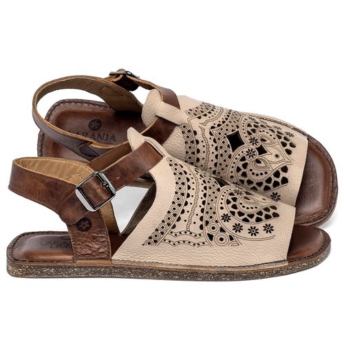 Sandália Rasteira   Flat em Couro Nude - Codigo - 156028