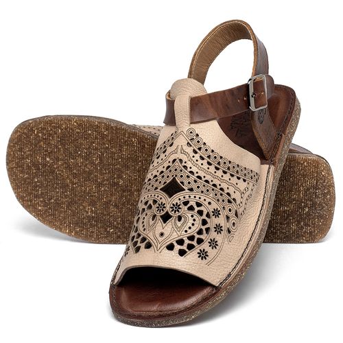 Sandália Rasteira   Flat em Couro Nude - Codigo - 156028