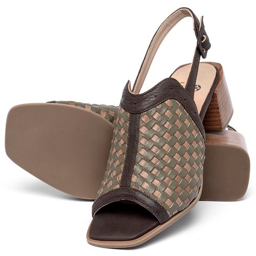 Sandália   Laranja Lima Shoes Classic Salto de 5 cm em Couro Café - Codigo - 9664