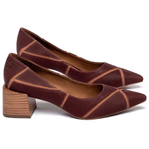 Scarpin   Bico Fino Salto de 5 cm em Couro Bicolor - Codigo - 3839