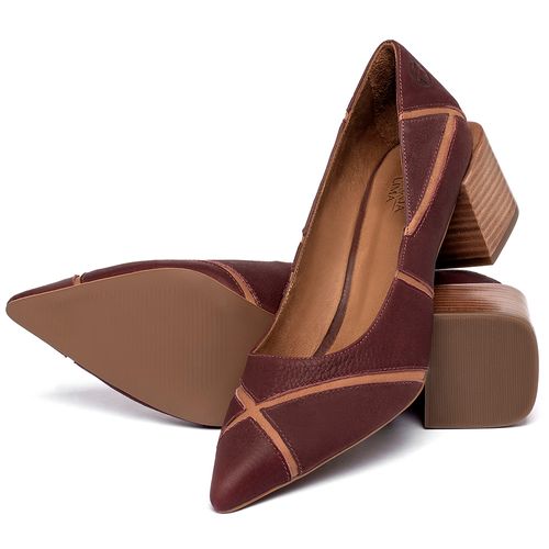 Scarpin   Bico Fino Salto de 5 cm em Couro Bicolor - Codigo - 3839