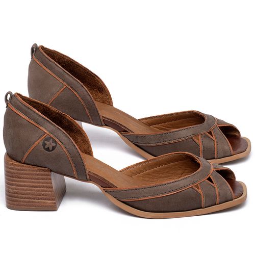 Sandália   Laranja Lima Shoes Classic Salto de 5 cm em Couro Marrom - Codigo - 3888