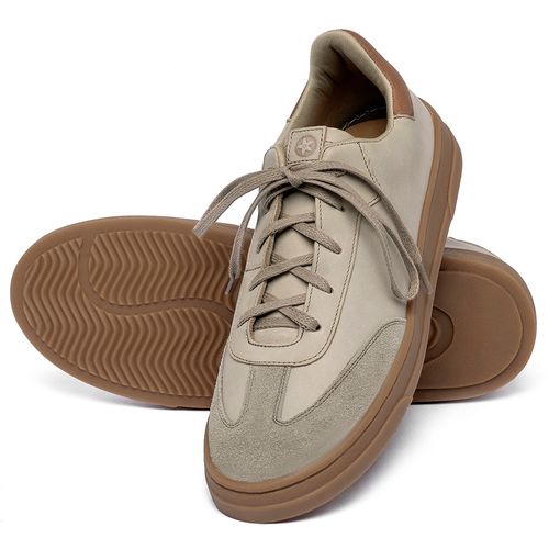 Tênis   Cano Baixo em Couro Off-White - Codigo - 158025