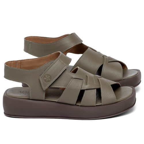 Sandália   Boho Salto de 4 cm em Couro Bicolor - Codigo - 3922