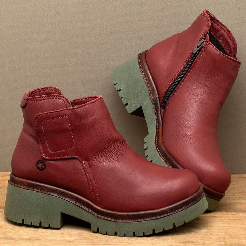 Laranja_Lima_Shoes_Sapatos_Femininos__-Bota---Cano-Curto-Salto-de-4-cm-em-Couro-Vermelho---Codigo---153055_3