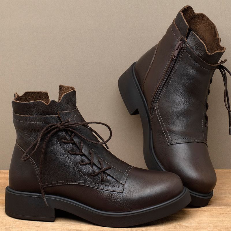 Laranja_Lima_Shoes_Sapatos_Femininos__-Bota---Cano-Curto-Salto-de-2-cm-em-Couro-Cafe---Codigo---156098_3