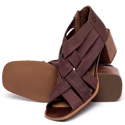Sandália   Laranja Lima Shoes Classic Salto de 6 cm em Couro Vinho - Codigo - 3829