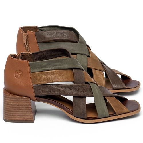 Sandália   Laranja Lima Shoes Classic Salto de 6 cm em Couro Colorido - Codigo - 3829