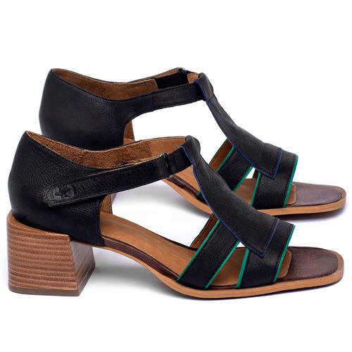 Sandália   Laranja Lima Shoes Classic Salto de 5 cm em Couro Preto - Codigo - 3897